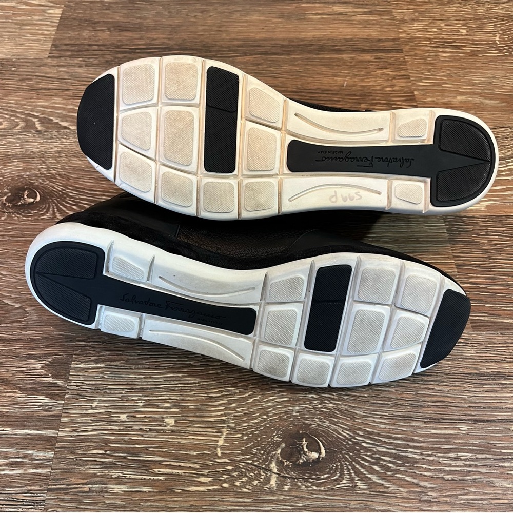 Salvatore Ferragamo Black Leather Morgan Sneakers - made in Italy, Florence - Picture 13 of 14